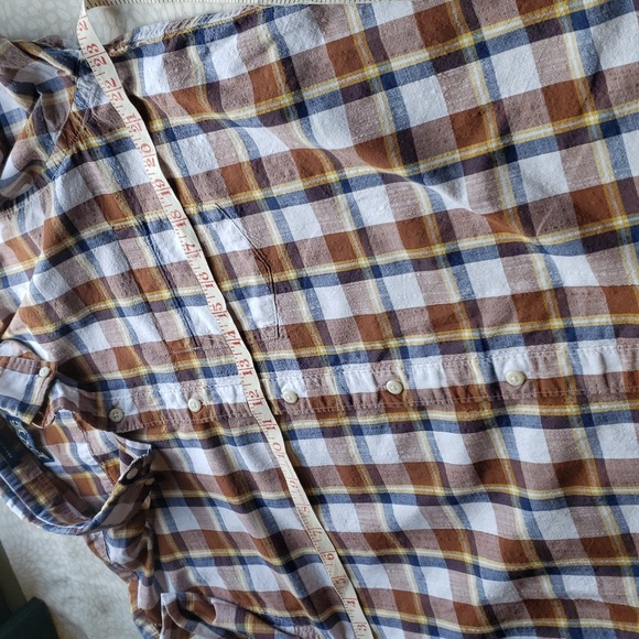 Rye by Hawker Men's Blue and Brown Long Sleeve Shirt Size L-Tall - Picture 8 of 11